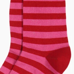 Marimekko Striped Red / Fuchsia Glitter Socks