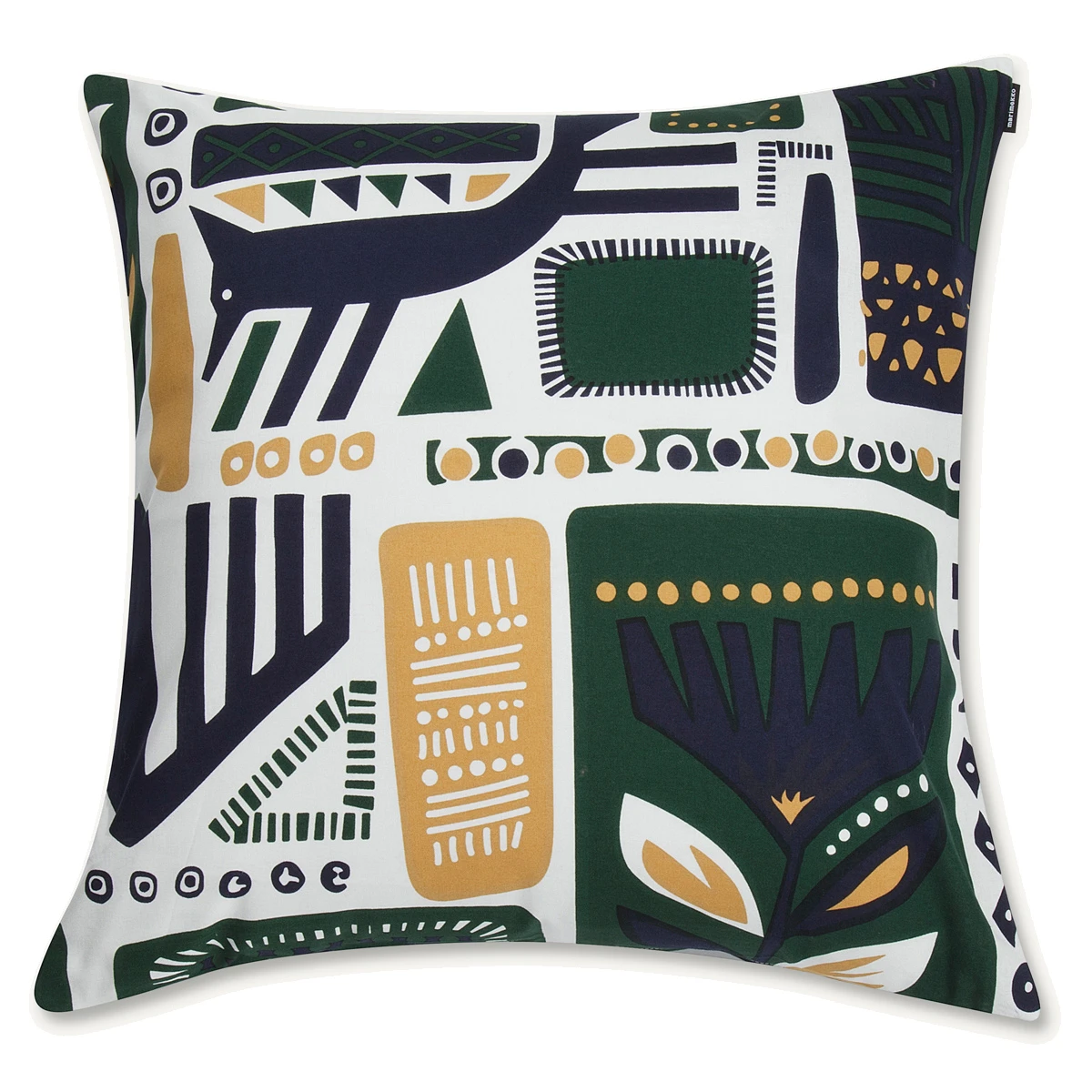 Marimekko Svaale Grey / Navy / Green Large Throw Pillow 4 Marimekko Svaale Grey / Navy / Green Large Throw Pillow - Image 2