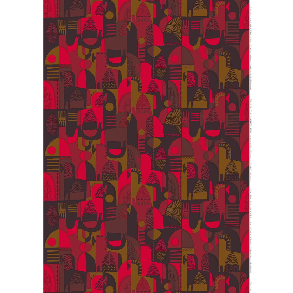 Marimekko Talvitarina Red PVC-Coated Fabric 3 Marimekko Talvitarina Red PVC-Coated Fabric
