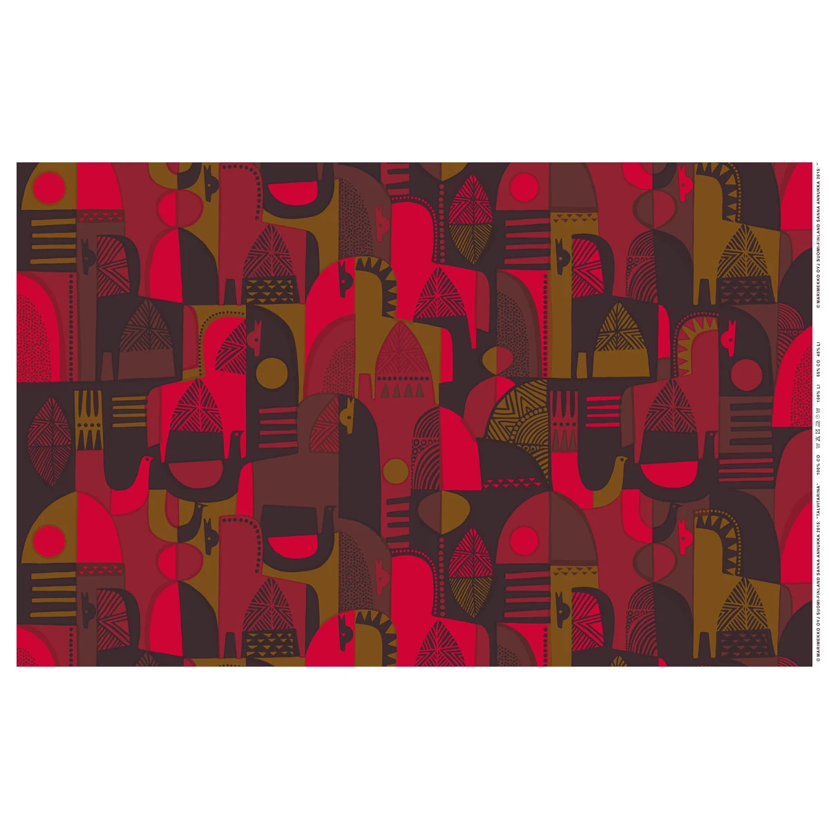 Marimekko Talvitarina Red PVC-Coated Fabric 4 Marimekko Talvitarina Red PVC-Coated Fabric - Image 2