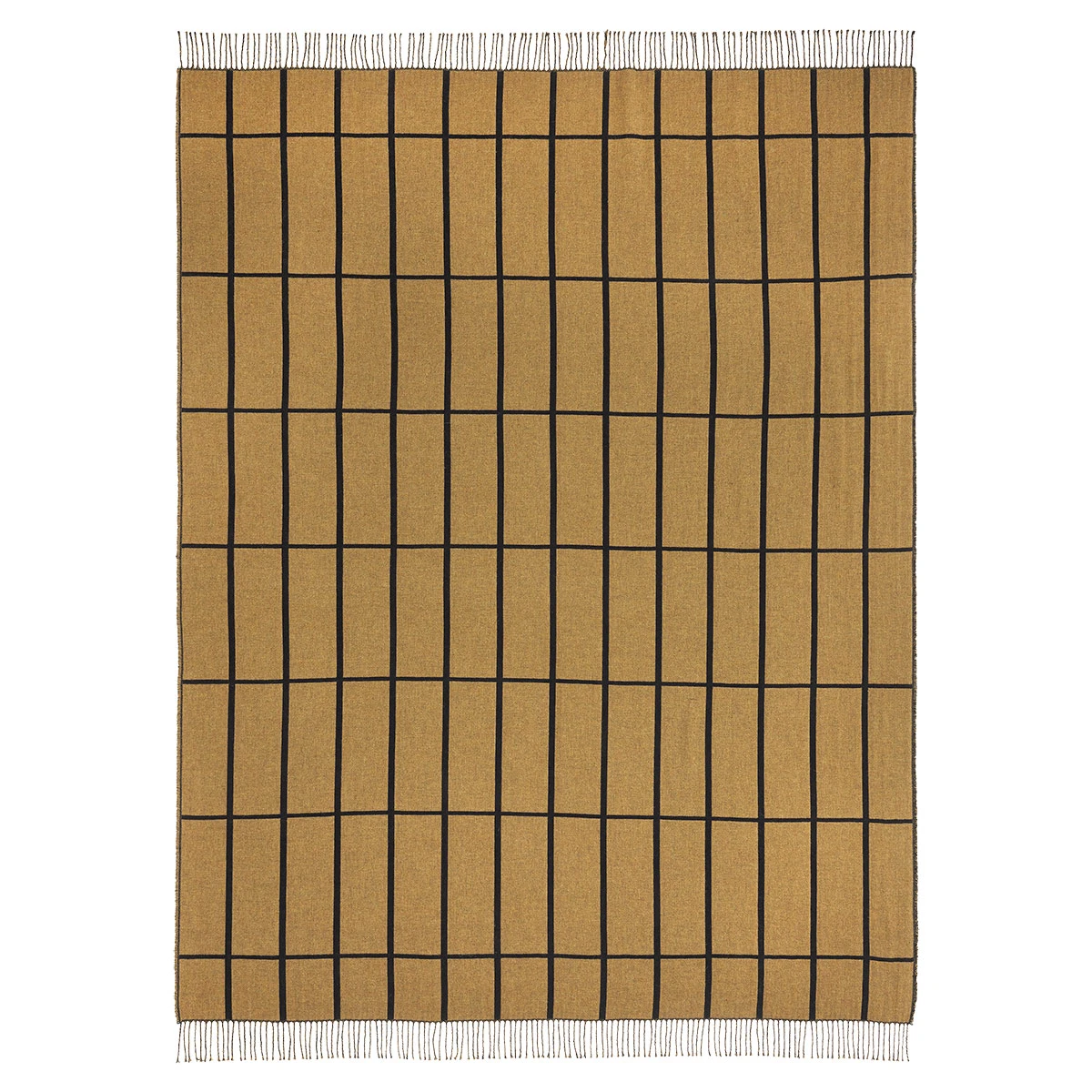 Marimekko Tiiliskivi Black / Gold Throw Blanket 4 Marimekko Tiiliskivi Black / Gold Throw Blanket - Image 2