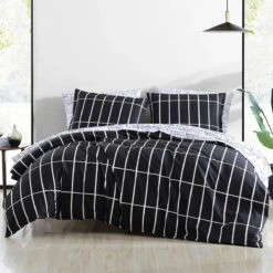 Marimekko Tiiliviski Black / White King Duvet Cover Set