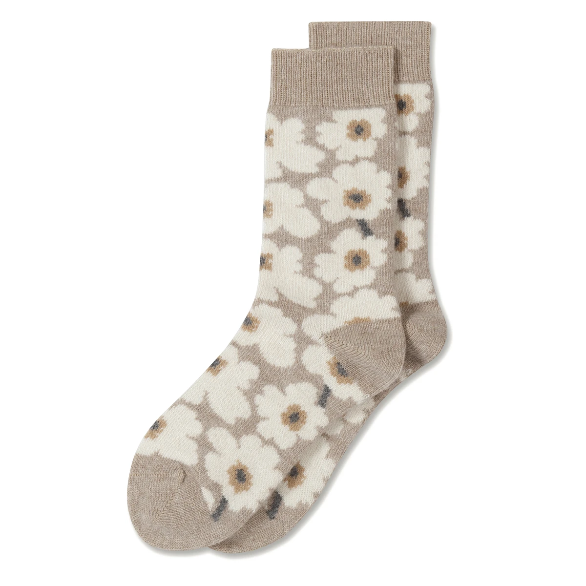 Marimekko Umina Beige / Ivory / Grey Wool Socks 3 Marimekko Umina Beige / Ivory / Grey Wool Socks