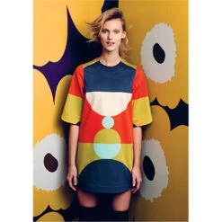 Marimekko Unikko 50th Anniversary Violet / Mustard Sateen Fabric Repeat -home decoration marimekko unikko 50th anniversary violet mustard sateen fabric repeat 128