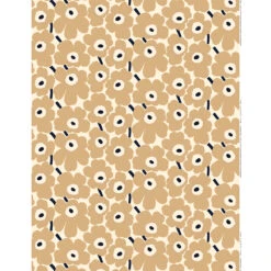 Marimekko Pieni Unikko Beige Acrylic-coated Cotton Fabric