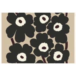 Marimekko Unikko Beige / Charcoal Fabric
