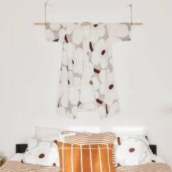 Marimekko Unikko Beige / White / Brown Linen Robe 7 Marimekko Unikko Beige / White / Brown Linen Robe -home decoration marimekko unikko beige white brown linen robe 36