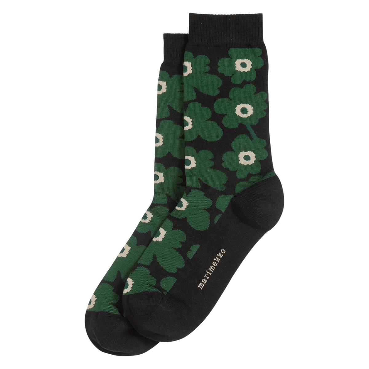Marimekko Unikko Black / Green Socks 3 Marimekko Unikko Black / Green Socks