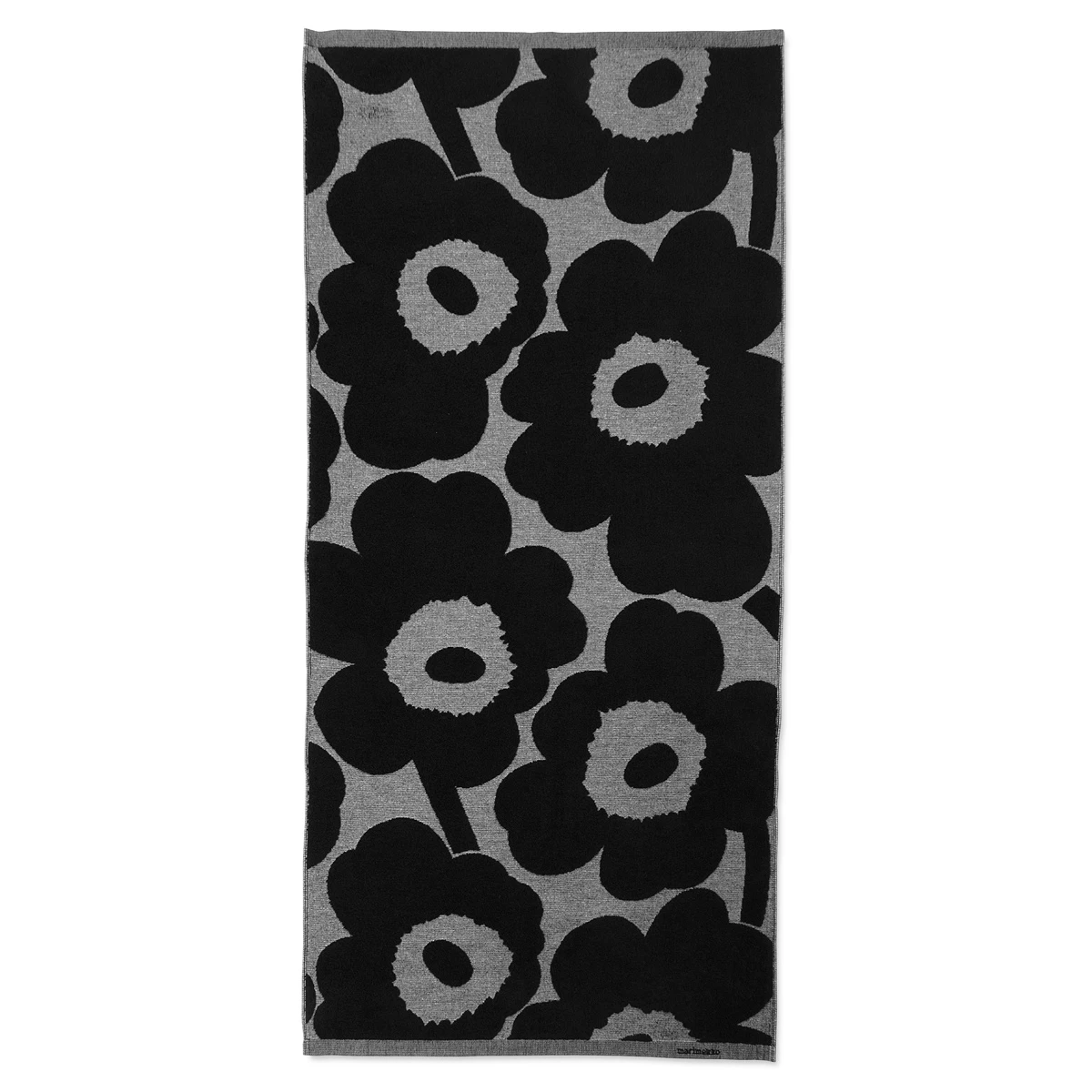 Marimekko Unikko Black / Grey Jacquard Bath Towel 3 Marimekko Unikko Black / Grey Jacquard Bath Towel