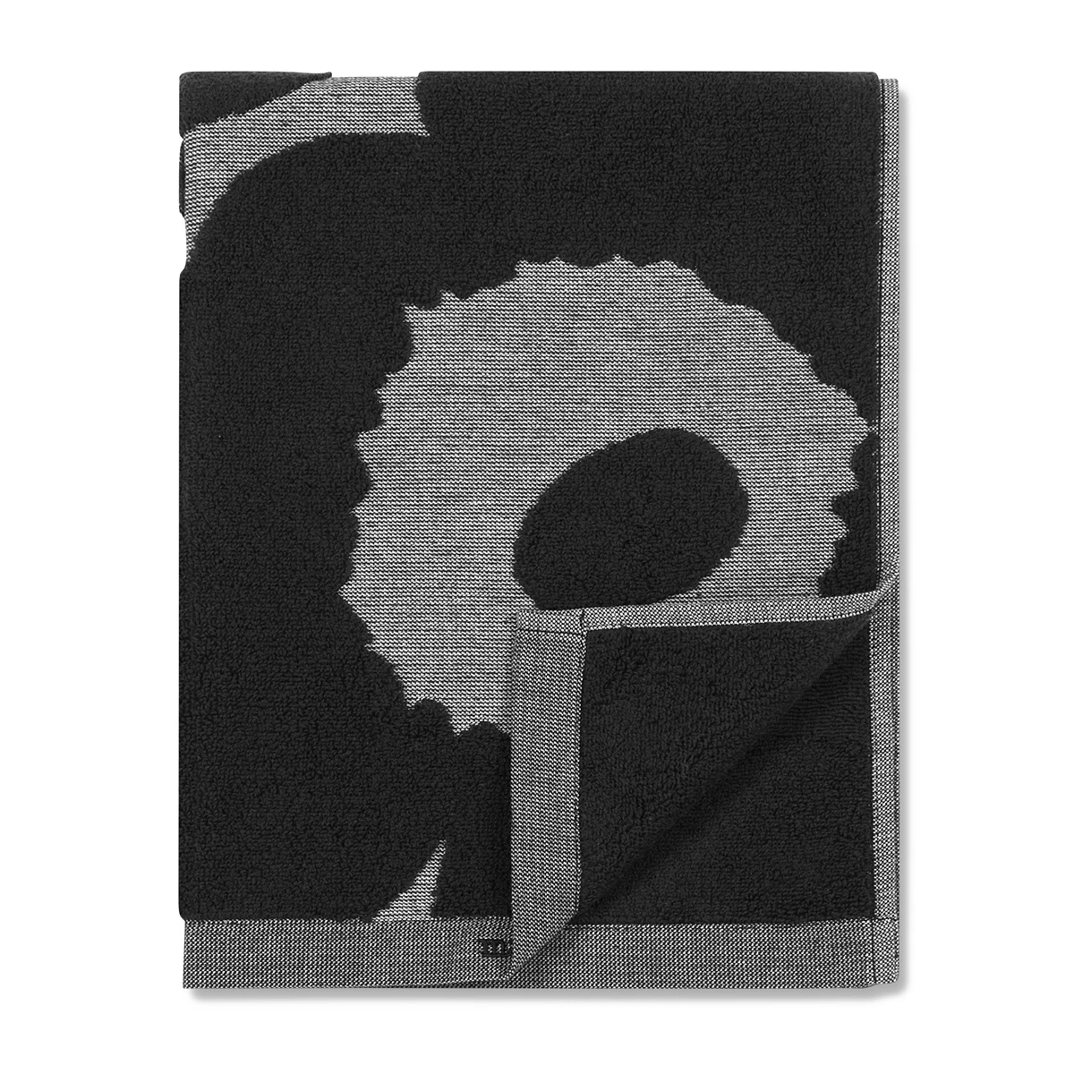 Marimekko Unikko Black / Grey Jacquard Hand Towel 3 Marimekko Unikko Black / Grey Jacquard Hand Towel