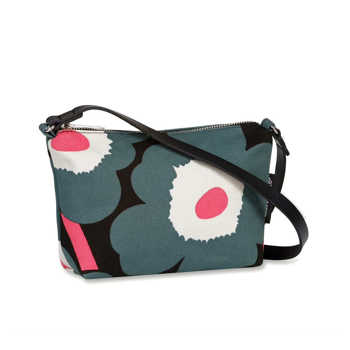 Marimekko Unikko Black / Pink Heli Bag 4 Marimekko Unikko Black / Pink Heli Bag - Image 2