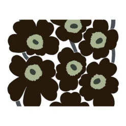 Marimekko Unikko Black / Green Cotton Fabric -home decoration marimekko unikko black white cotton fabric 39