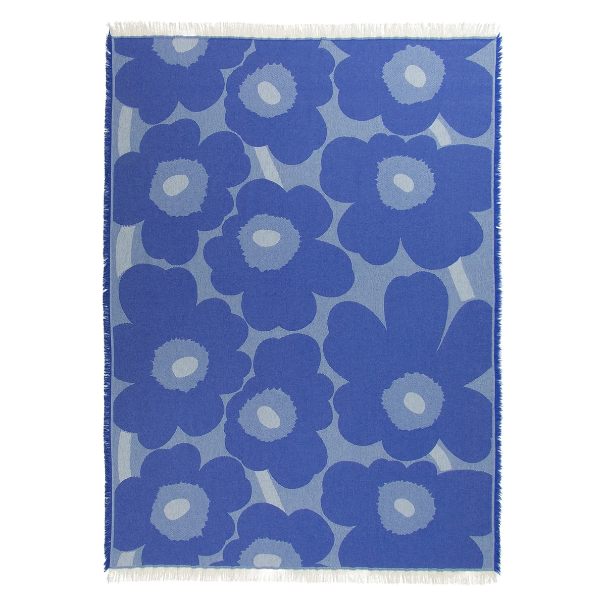 Marimekko Unikko Blue Throw Blanket 4 Marimekko Unikko Blue Throw Blanket - Image 2