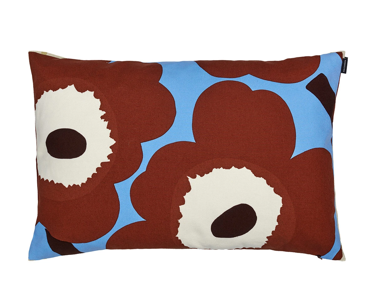 Marimekko Unikko Blue / Brown / White Lounge Pillow 3 Marimekko Unikko Blue / Brown / White Lounge Pillow