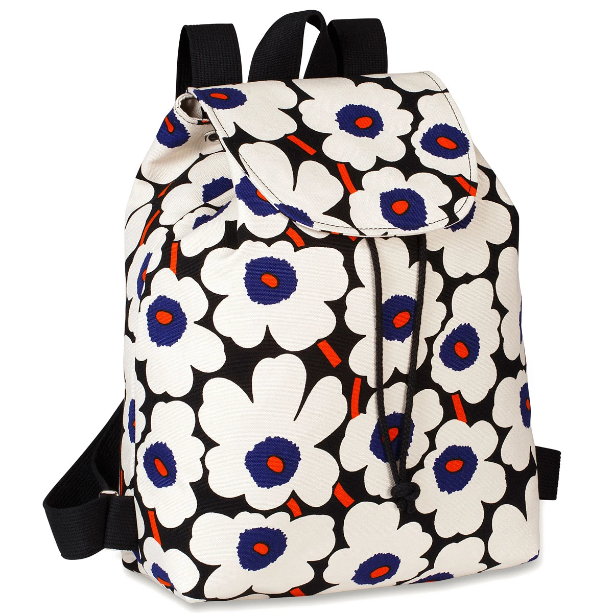 Marimekko Unikko Blue / Orange Erika Backpack 4 Marimekko Unikko Blue / Orange Erika Backpack - Image 2