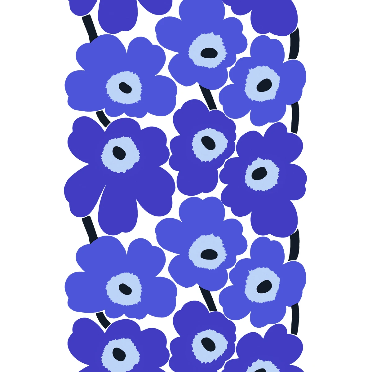 Marimekko Unikko Blue PVC Fabric 3 Marimekko Unikko Blue PVC Fabric