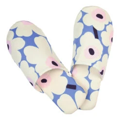 Marimekko Unikko Blue / White / Pink Slippers 7 Marimekko Unikko Blue / White / Pink Slippers -home decoration marimekko unikko blue white pink slippers 40