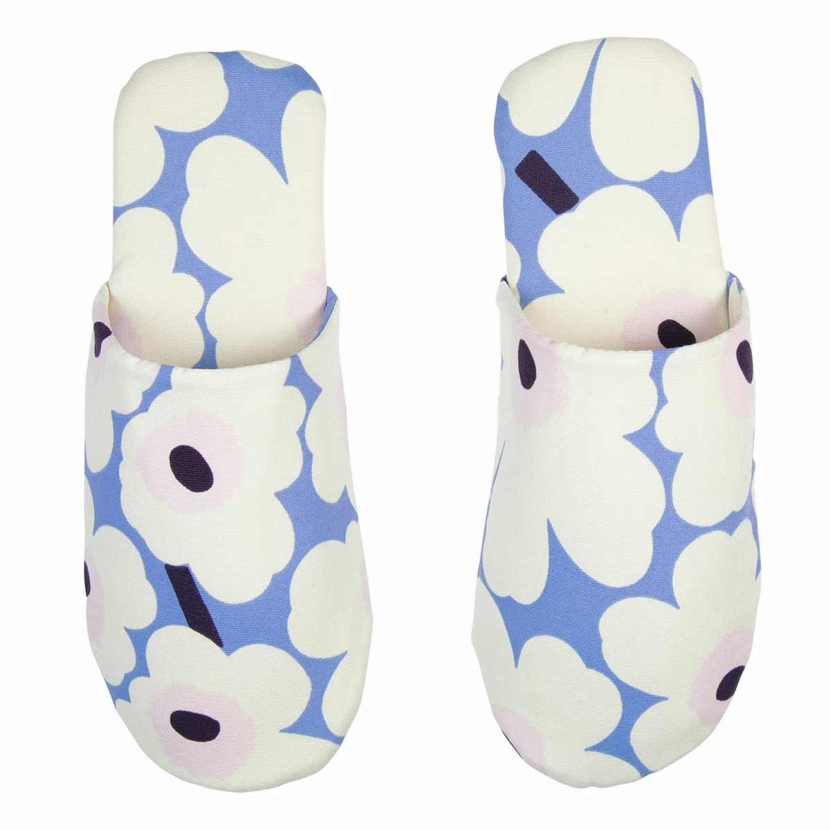 Marimekko Unikko Blue / White / Pink Slippers 4 Marimekko Unikko Blue / White / Pink Slippers - Image 2