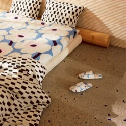 Marimekko Unikko Blue / White / Pink Slippers