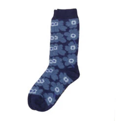 Marimekko Unikko Blue Wool Socks
