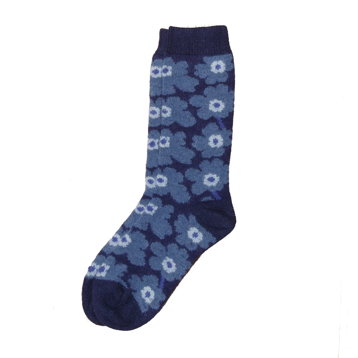 Marimekko Unikko Blue Wool Socks 3 Marimekko Unikko Blue Wool Socks