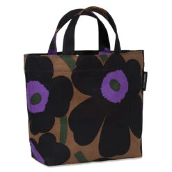 Marimekko Unikko Brown / Purple / Black Veronika Bag -home decoration marimekko unikko brown black purple veronika bag 40