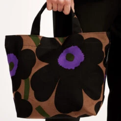 Marimekko Unikko Brown / Purple / Black Veronika Bag -home decoration marimekko unikko brown black purple veronika bag 42