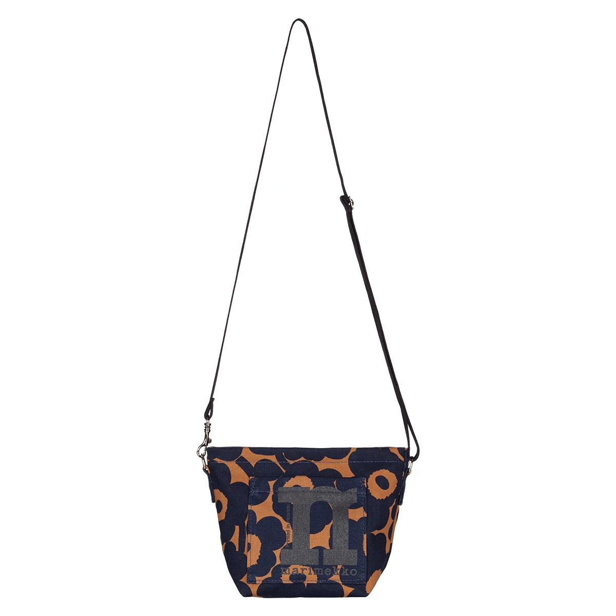 Marimekko Unikko Brown / Navy Blue Mini Crossbody Bag 4 Marimekko Unikko Brown / Navy Blue Mini Crossbody Bag - Image 2