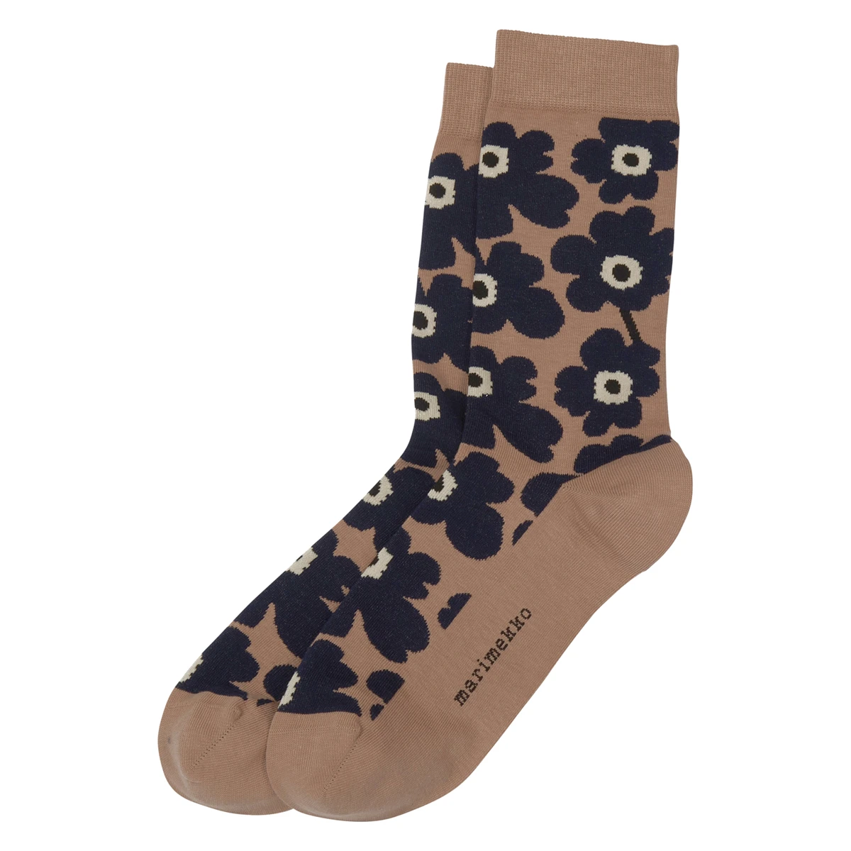 Marimekko Unikko Brown / Navy Socks 3 Marimekko Unikko Brown / Navy Socks