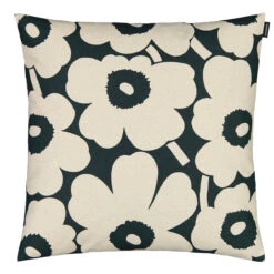 Marimekko Unikko Green / Beige Large Throw Pillow