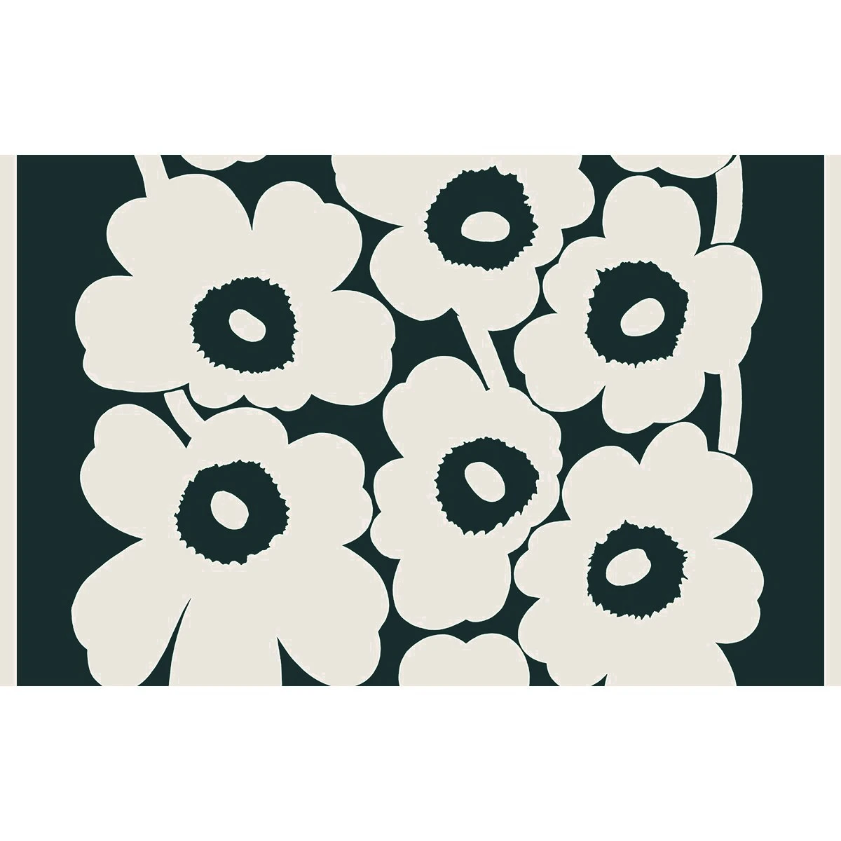 Marimekko Unikko Green / Beige Cotton / Linen Fabric 3 Marimekko Unikko Green / Beige Cotton / Linen Fabric