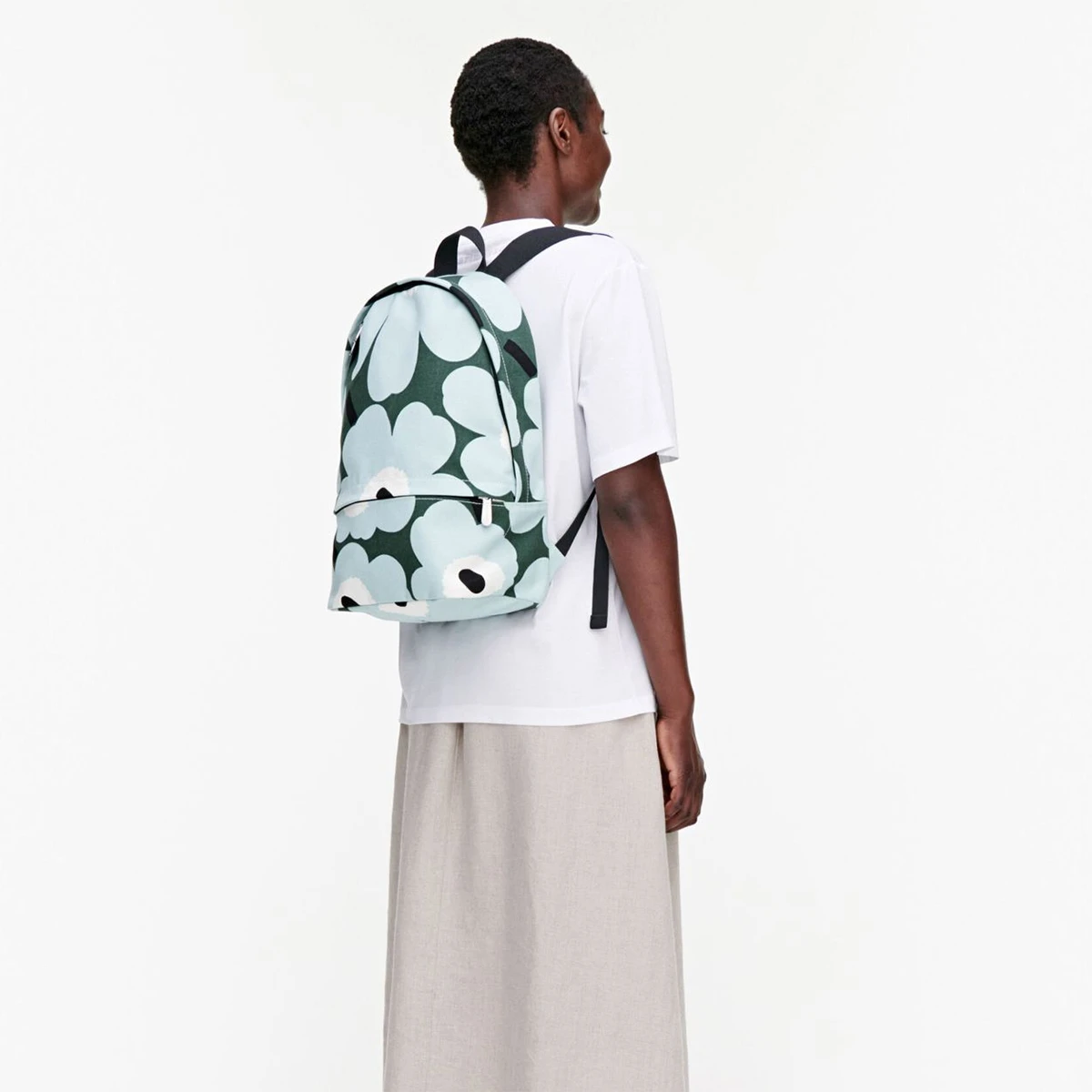Marimekko Unikko Green / Mint Enni Backpack 4 Marimekko Unikko Green / Mint Enni Backpack - Image 2