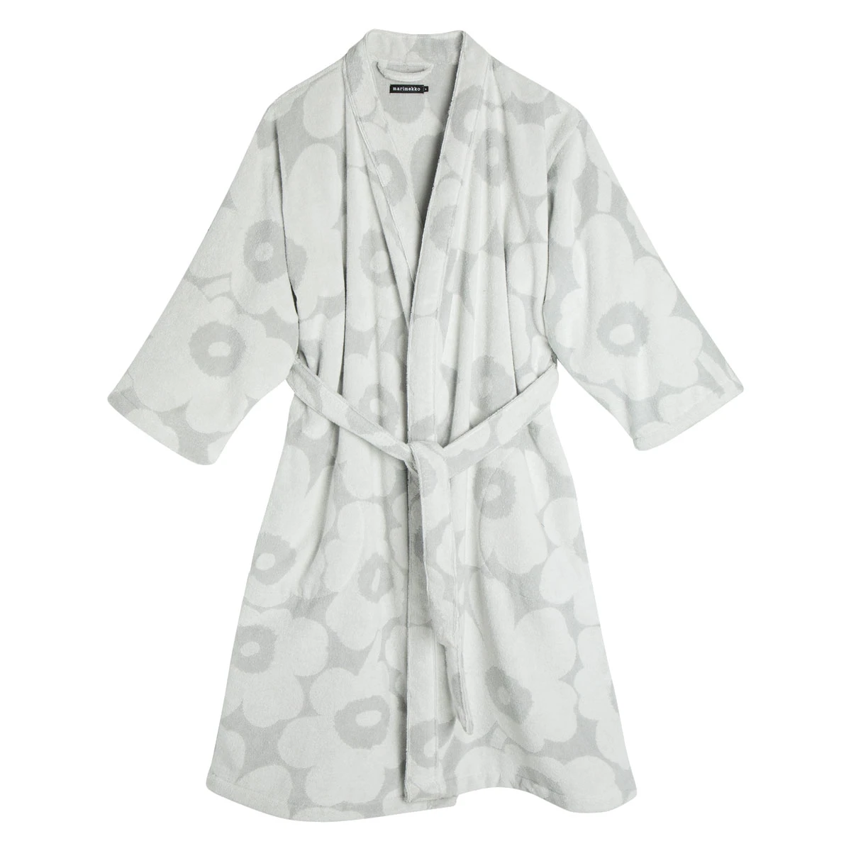 Marimekko Unikko Grey / Ivory Bath Robe 4 Marimekko Unikko Grey / Ivory Bath Robe - Image 2