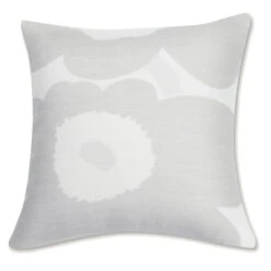 Marimekko Unikko Ivory / Grey Throw Pillow