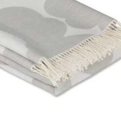 Marimekko Unikko Ivory / Grey Blanket