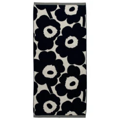 Marimekko Unikko Ivory / Navy Bath Towel
