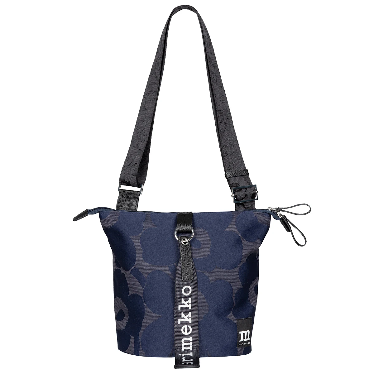 Marimekko Unikko Navy Blue / Black Carry All Bag 4 Marimekko Unikko Navy Blue / Black Carry All Bag - Image 2