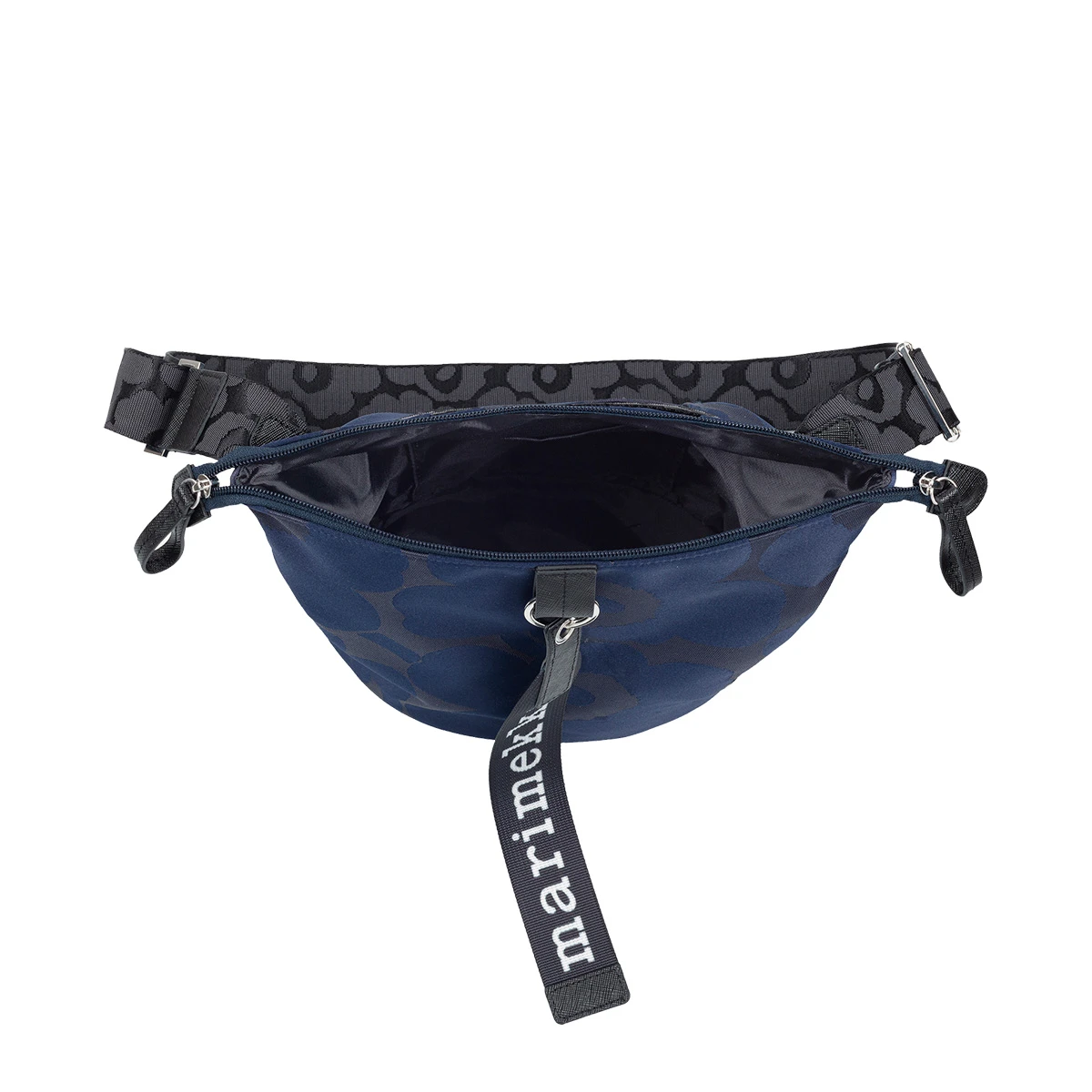 Marimekko Unikko Navy Blue / Black Carry All Bag 5 Marimekko Unikko Navy Blue / Black Carry All Bag - Image 3