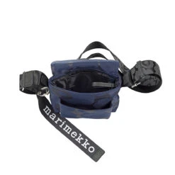 Marimekko Unikko Navy Blue / Black Mini Messenger Shoulder Bag