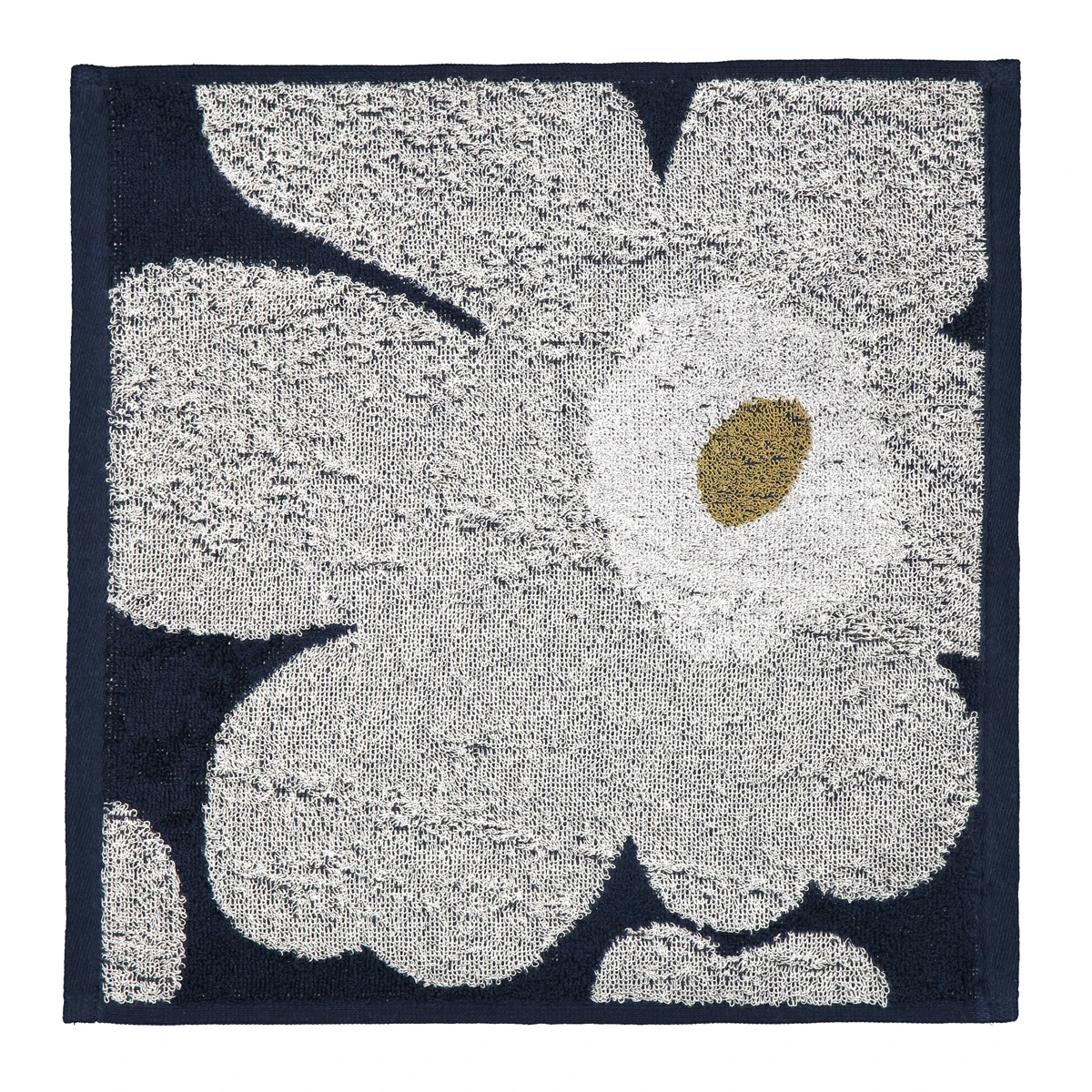 Marimekko Unikko Navy / Grey Washcloth 3 Marimekko Unikko Navy / Grey Washcloth