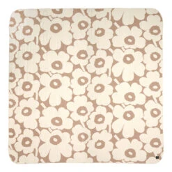 Marimekko Unikko Off White / Beige Bedspread / Throw Blanket - Large