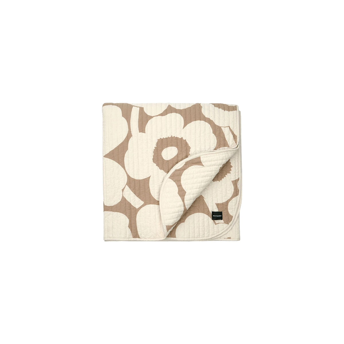 Marimekko Unikko Off White / Beige Bedspread / Throw Blanket - Large 6 Marimekko Unikko Off White / Beige Bedspread / Throw Blanket - Large - Image 4