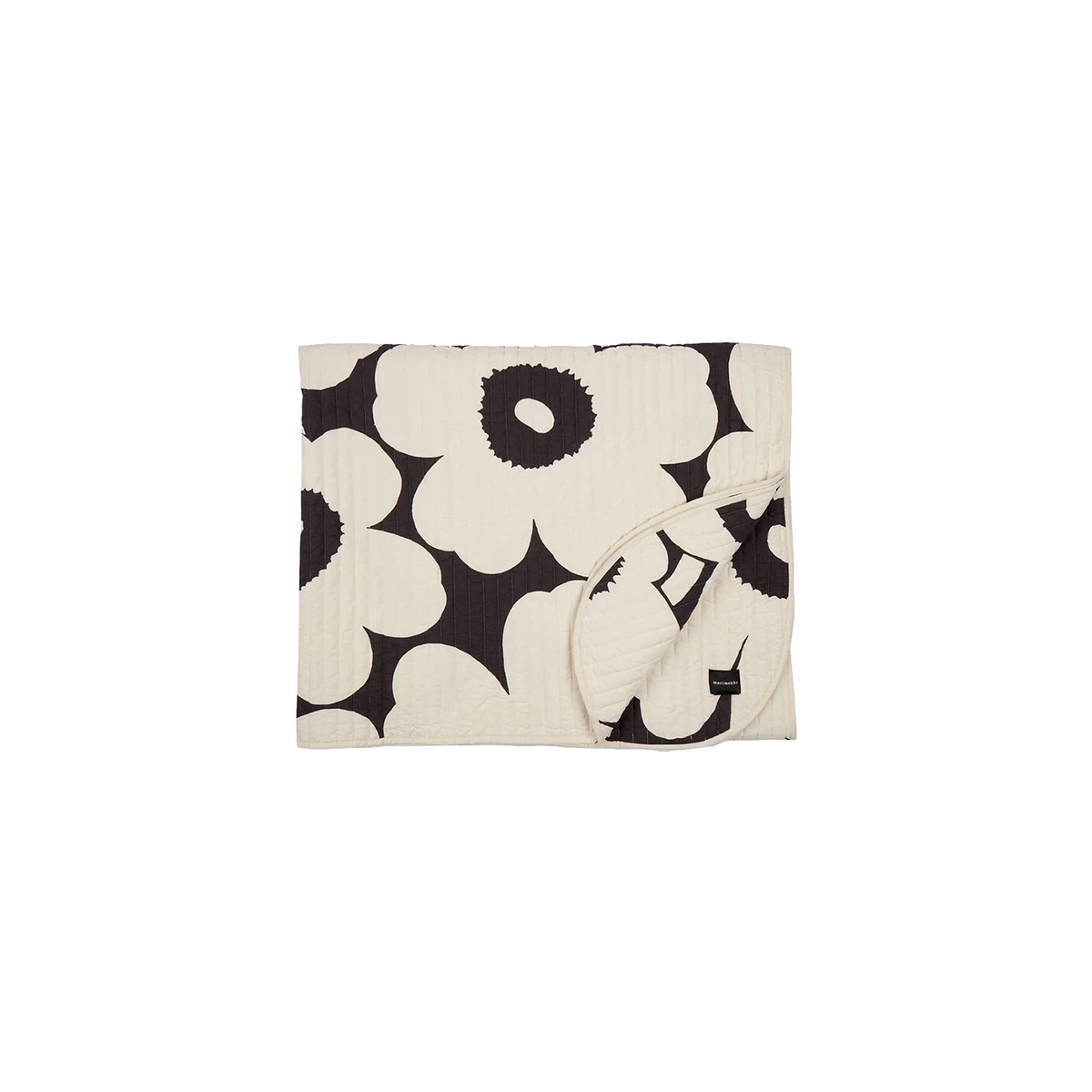 Marimekko Unikko Off White / Charcoal Bedspread / Throw Blanket 3 Marimekko Unikko Off White / Charcoal Bedspread / Throw Blanket