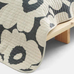 Marimekko Unikko Off White / Charcoal Bedspread / Throw Blanket 7 Marimekko Unikko Off White / Charcoal Bedspread / Throw Blanket -home decoration marimekko unikko off white charcoal bedspread throw blanket 28