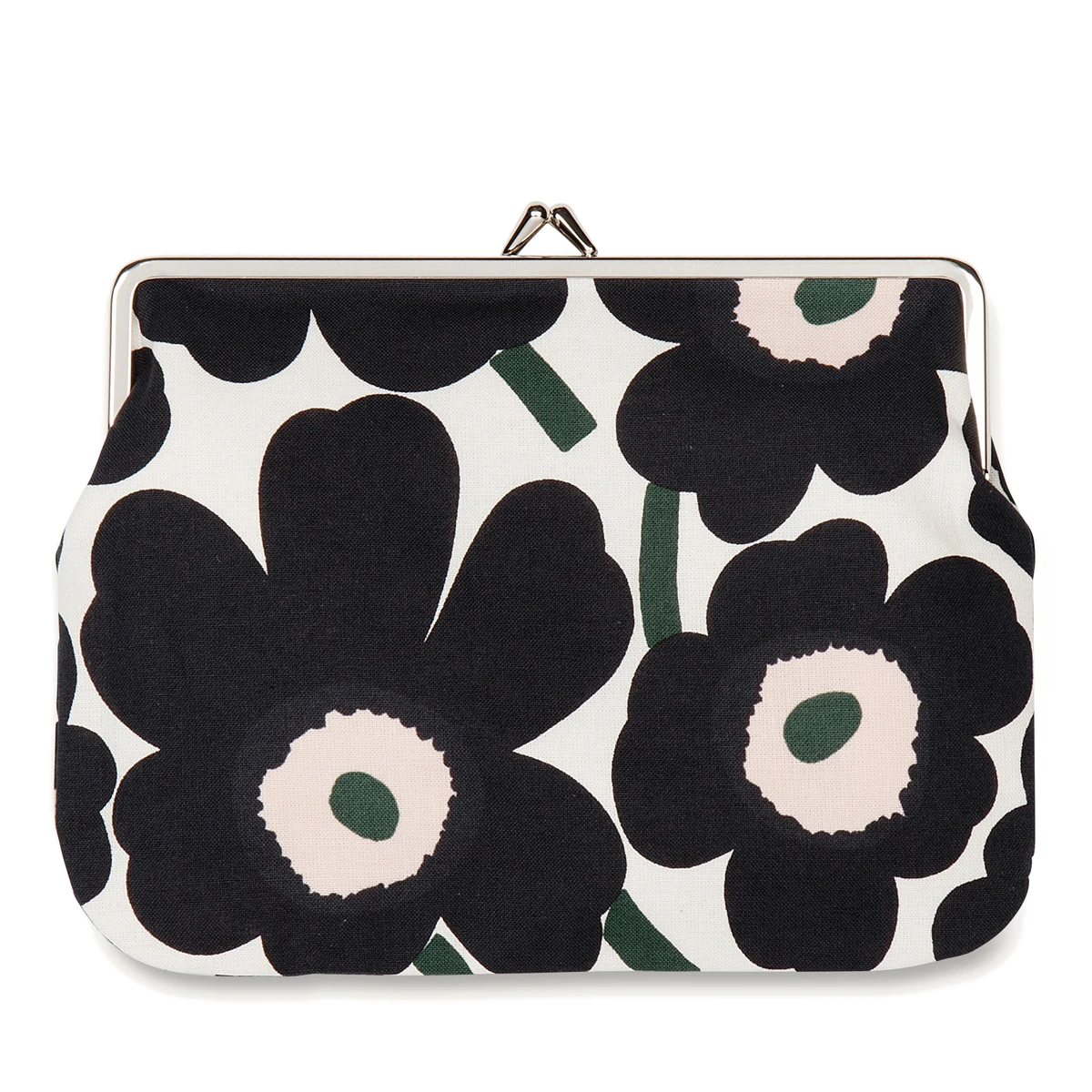 Marimekko Unikko Off-White / Pink / Dark Green Large Coin Purse 3 Marimekko Unikko Off-White / Pink / Dark Green Large Coin Purse