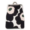Marimekko Unikko Off-White / Pink / Dark Green Small Coin Purse