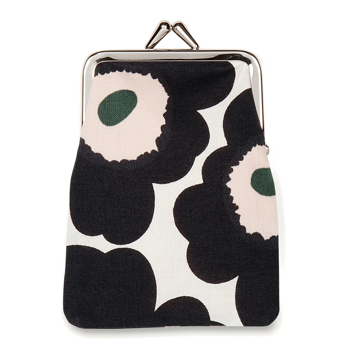 Marimekko Unikko Off-White / Pink / Dark Green Small Coin Purse 3 Marimekko Unikko Off-White / Pink / Dark Green Small Coin Purse