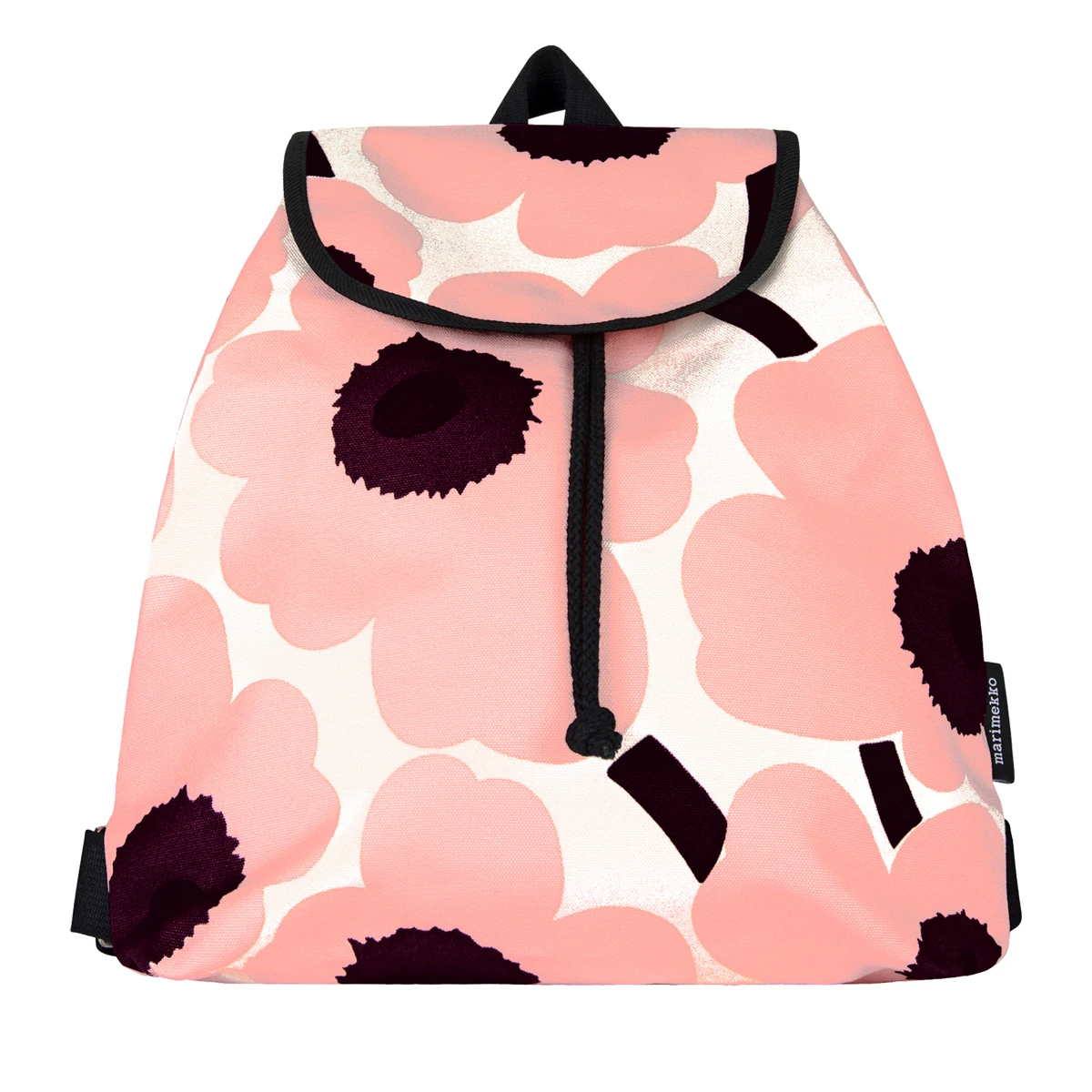 Marimekko Unikko Pink / Burgundy Erika Backpack 3 Marimekko Unikko Pink / Burgundy Erika Backpack