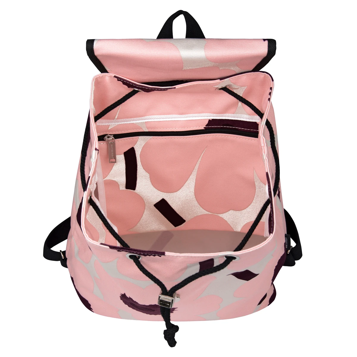 Marimekko Unikko Pink / Burgundy Erika Backpack 4 Marimekko Unikko Pink / Burgundy Erika Backpack - Image 2