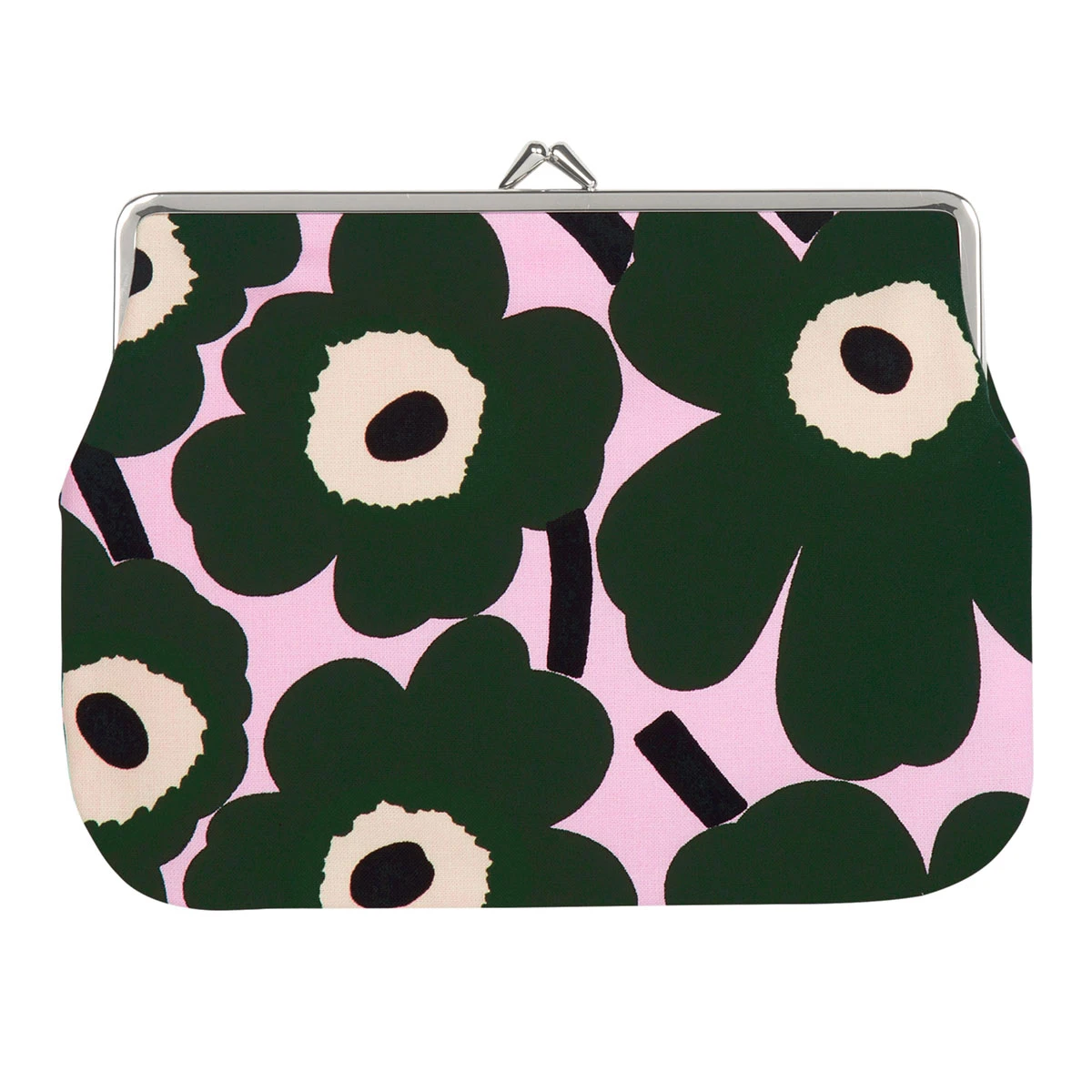 Marimekko Unikko Pink / Green Large Coin Purse 4 Marimekko Unikko Pink / Green Large Coin Purse - Image 2